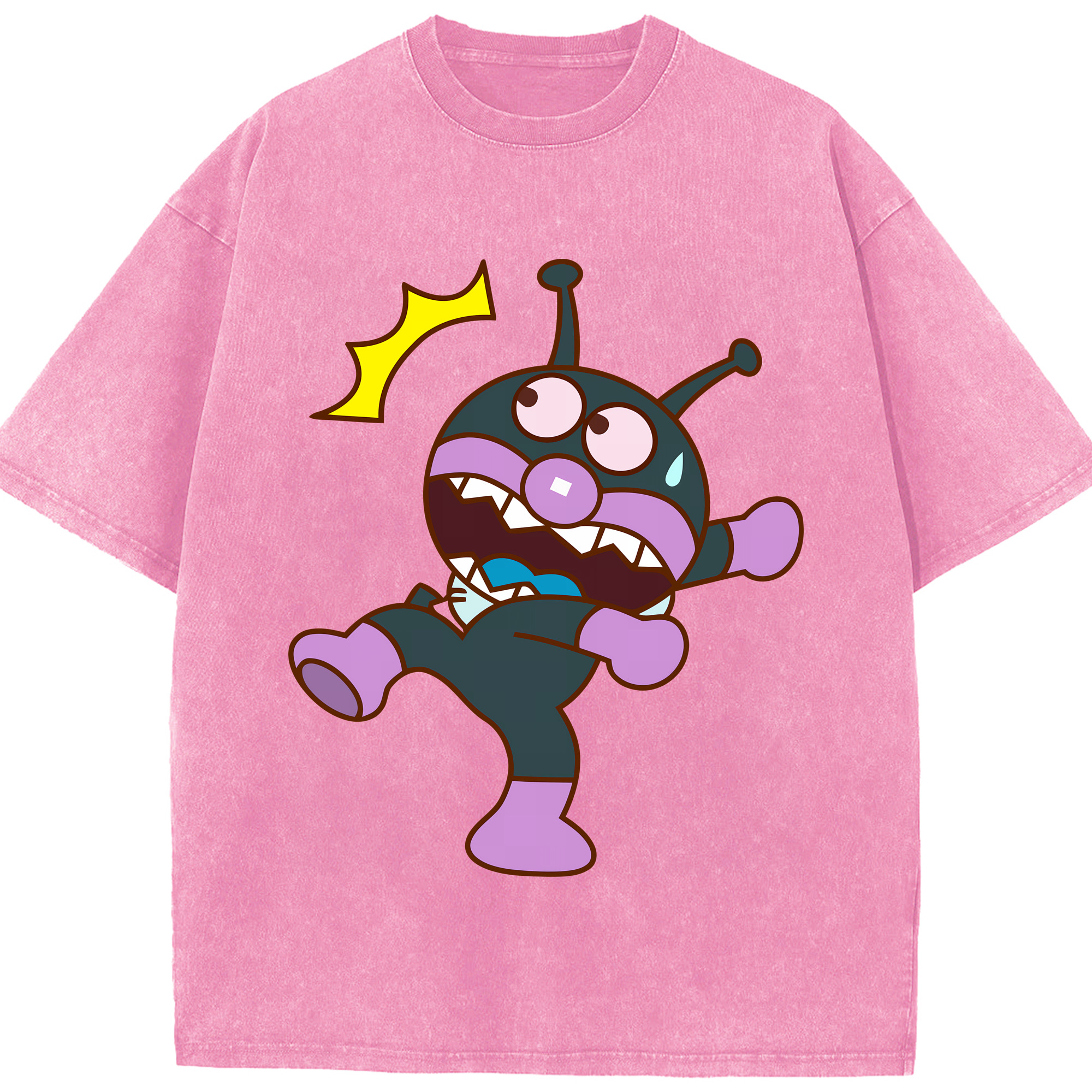 （画像用） アンパンマン Anpanman 綿100% ヴィンテージ風 半袖Tシャツ（フロントプリント）